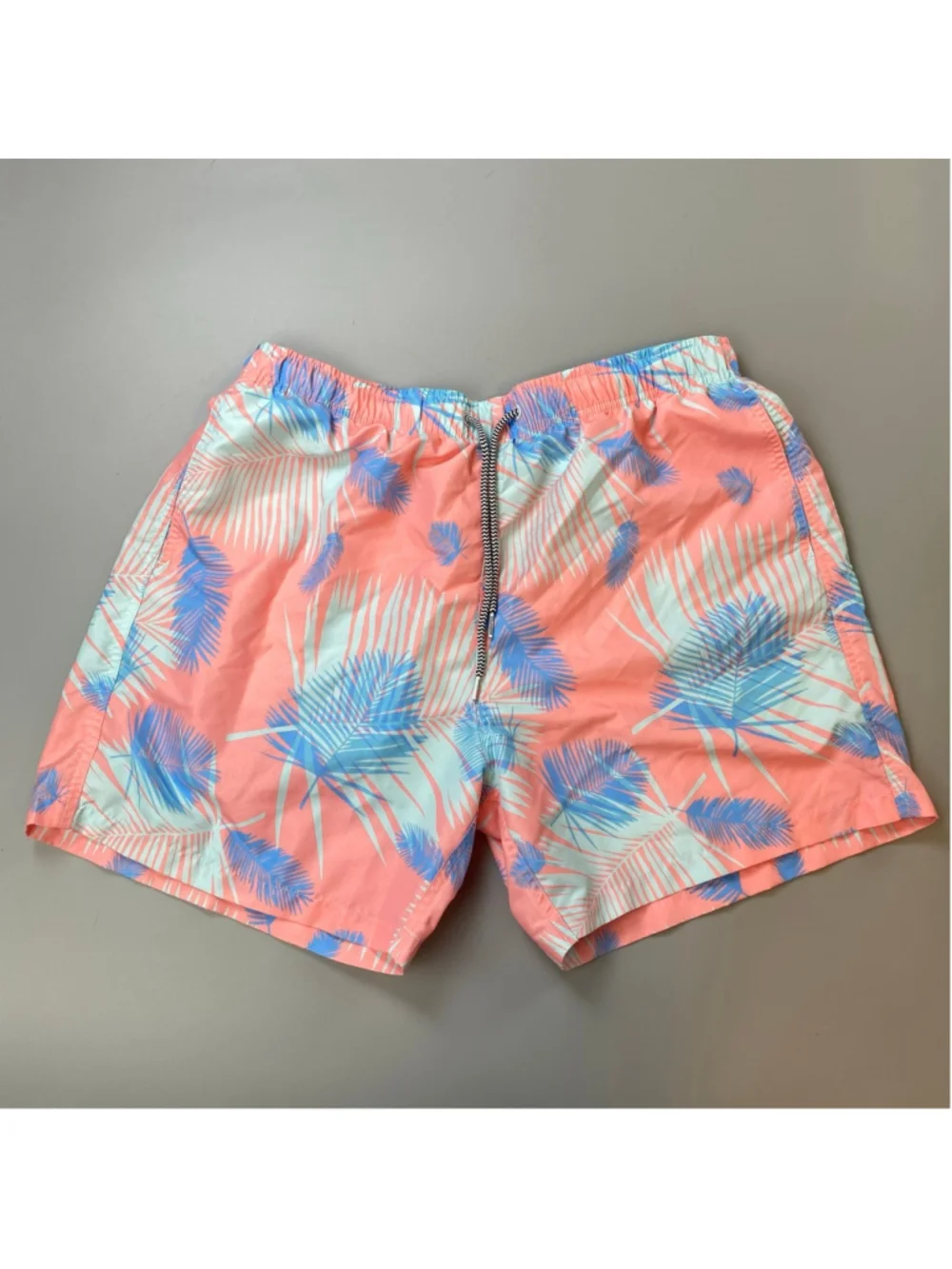 Boardies Swim Trunks Mens XL Pink Blue Palm Coastal Beach California Preppy